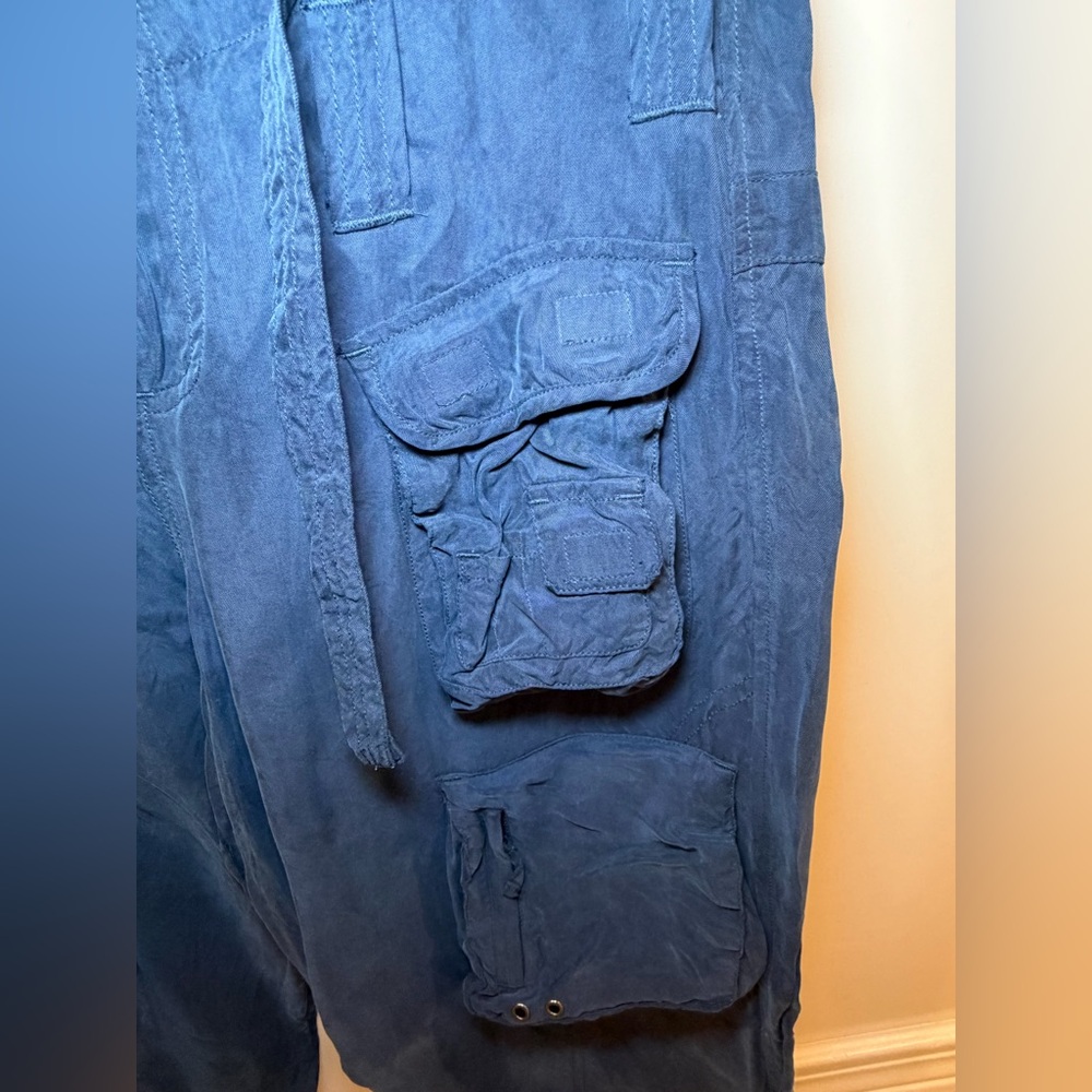 Johnny Was Hailey Cargo Pants in Blue Size 6 - Picture 8 of 10